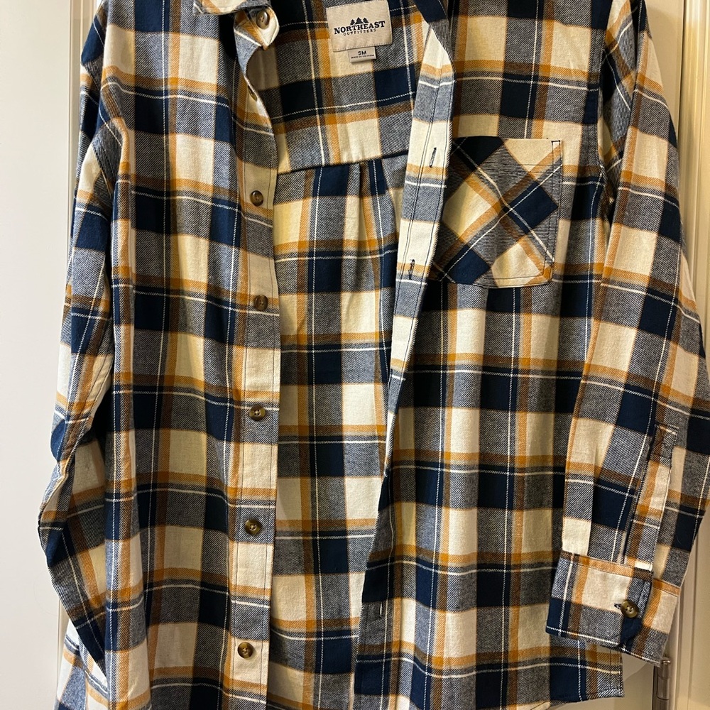 Navy and Tan Plaid Women's Jacket